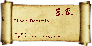 Eisen Beatrix névjegykártya